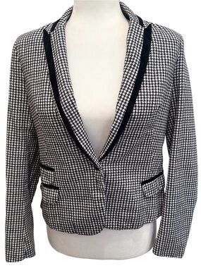 Stradivarius Black & White Houndstooth Blazer Size M